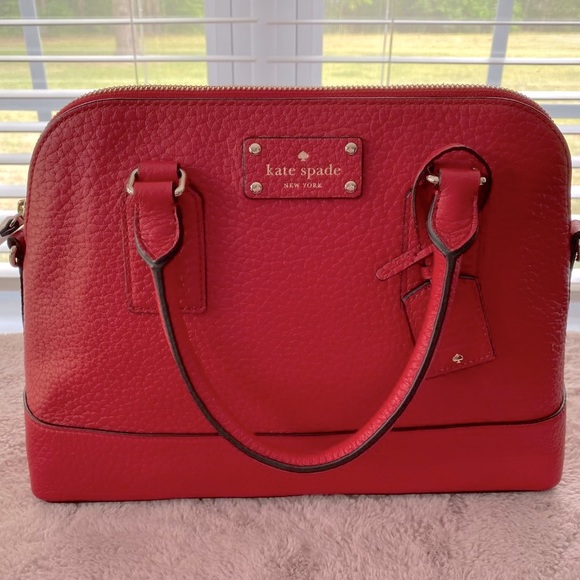 KATE SPADE Bay Street Small Rachelle Satchel and Tellie Wallet in HOT CHILI - Picture 2 of 15